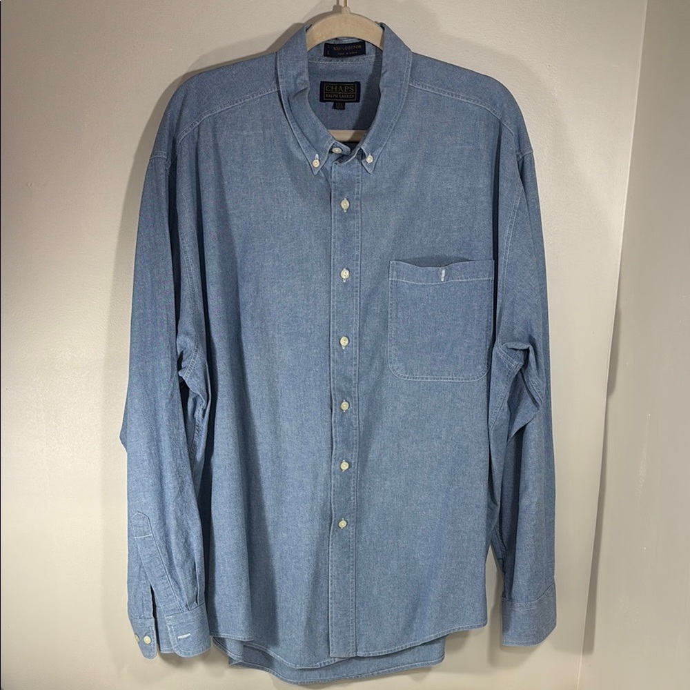 Ralph Lauren Chaps Blue Denim Button-Down Shirt